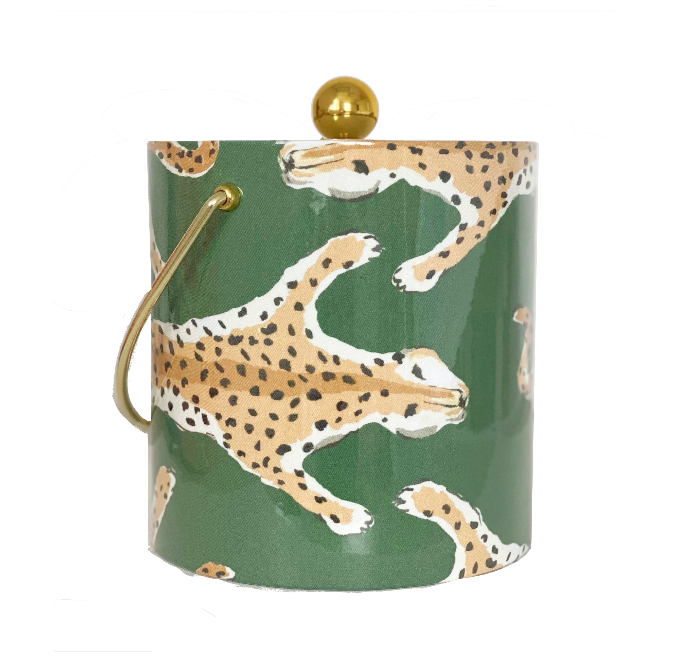 Dana Gibson Green Leopard Ice Bucket