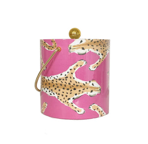 Dana Gibson Pink Leopard Ice Bucket