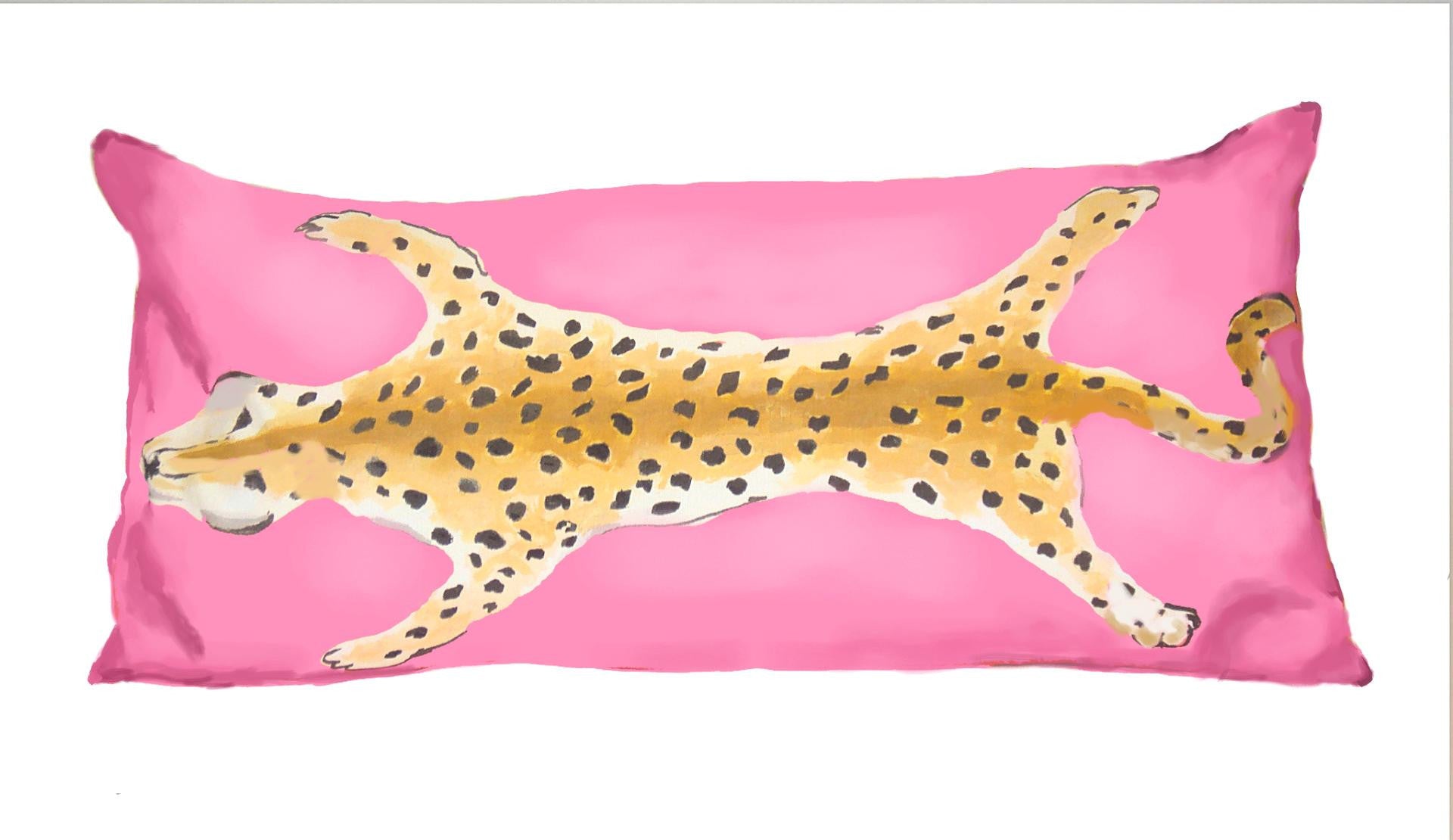 Dana Gibson Leopard Lumbar in Pink