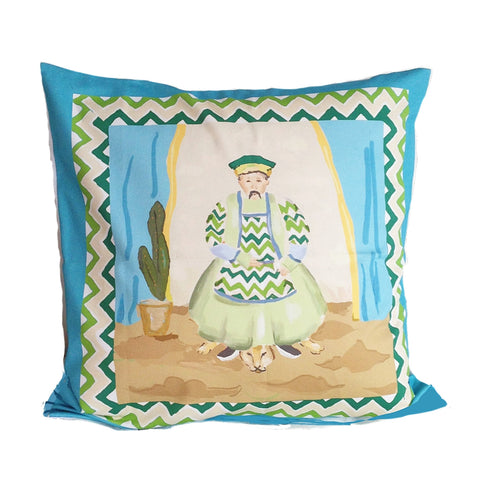 Dana Gibson Emperor Pillow in Turquoise