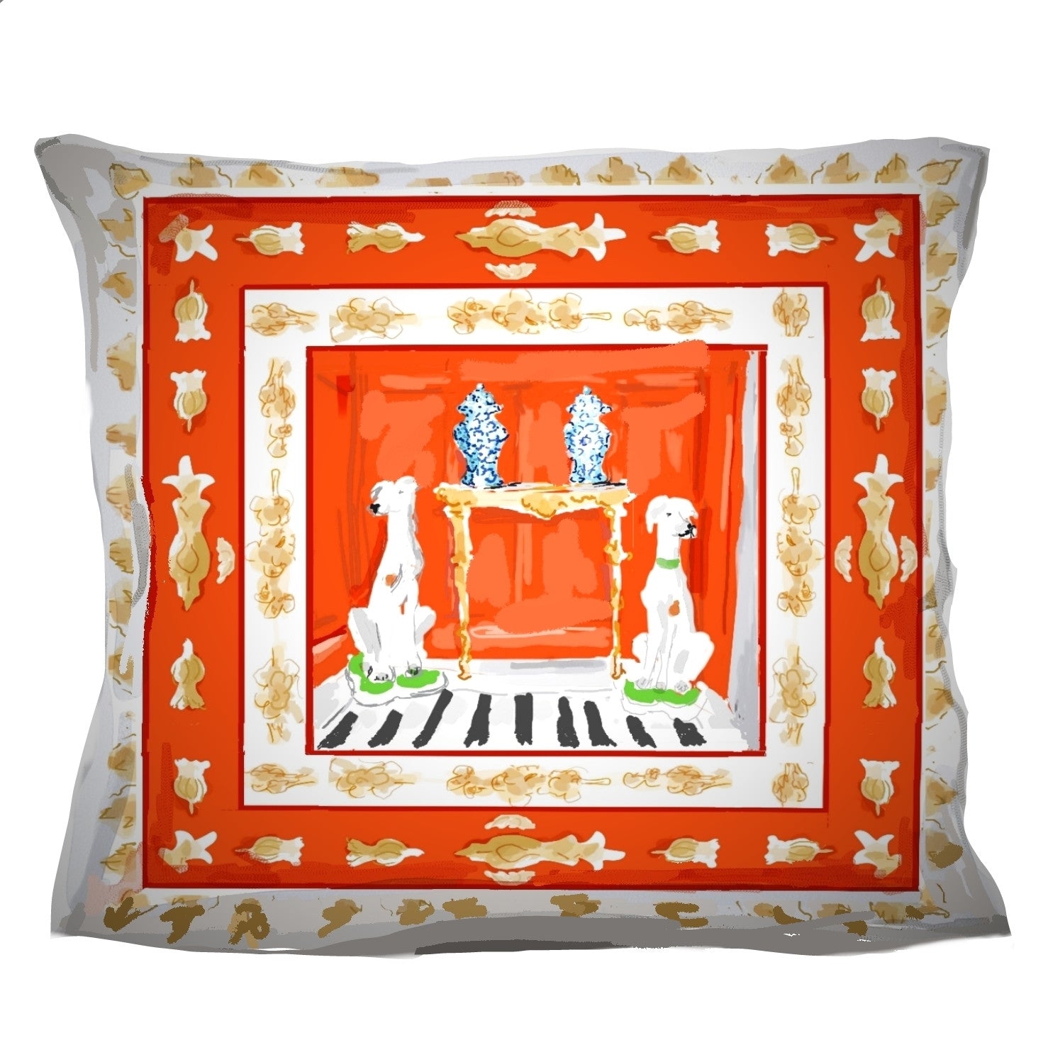 Dana Gibson Red Dog Pillow