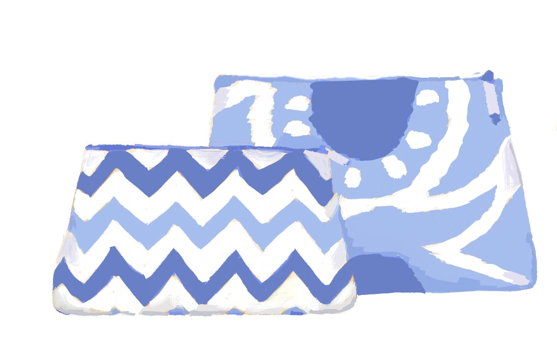 Dana Gibson Blue Bargello Travel Bag