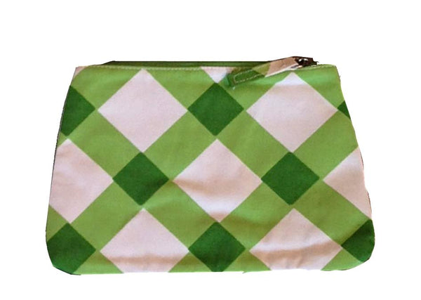 Dana Gibson Gingham in Green Travel Bag, Small or Large