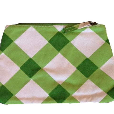 Dana Gibson Gingham in Green Travel Bag, Small or Large