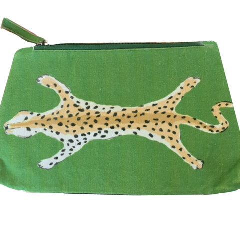 Dana Gibson Green Leopard Travel Bag