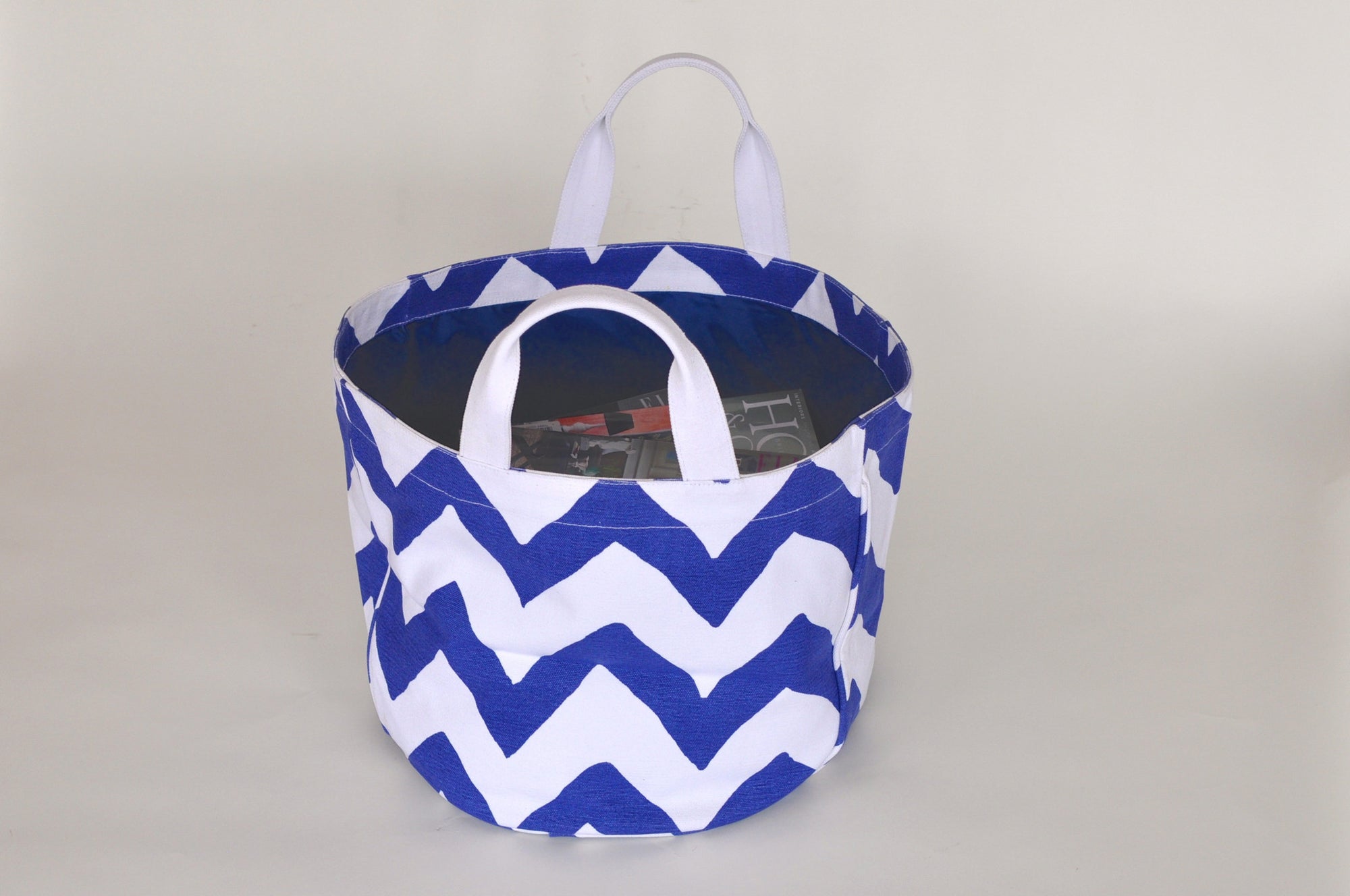 Dana Gibson Navy Bargello Bucket Tote