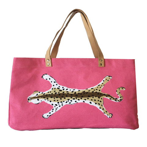 Pink Leopard Shoulder Tote