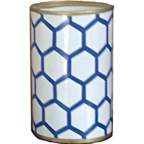 Dana Gibson Blue Mesh Pen Cup