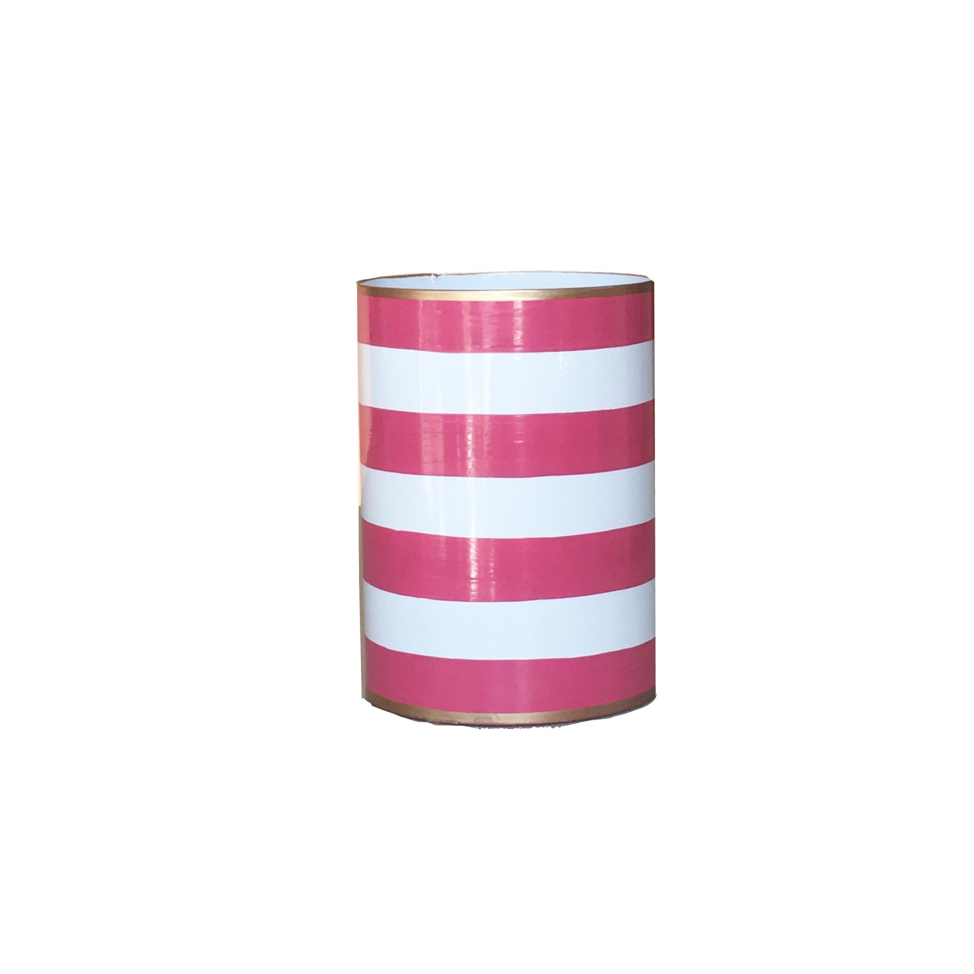 Pink Stripe Pen Cup
