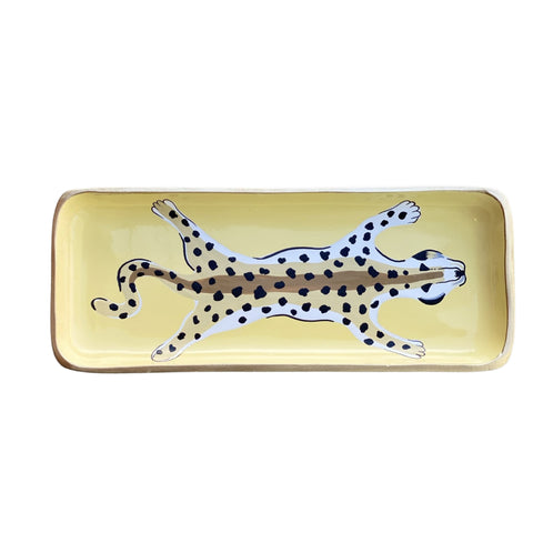 Dana Gibson Cream Leopard Tray, Small and Buttery