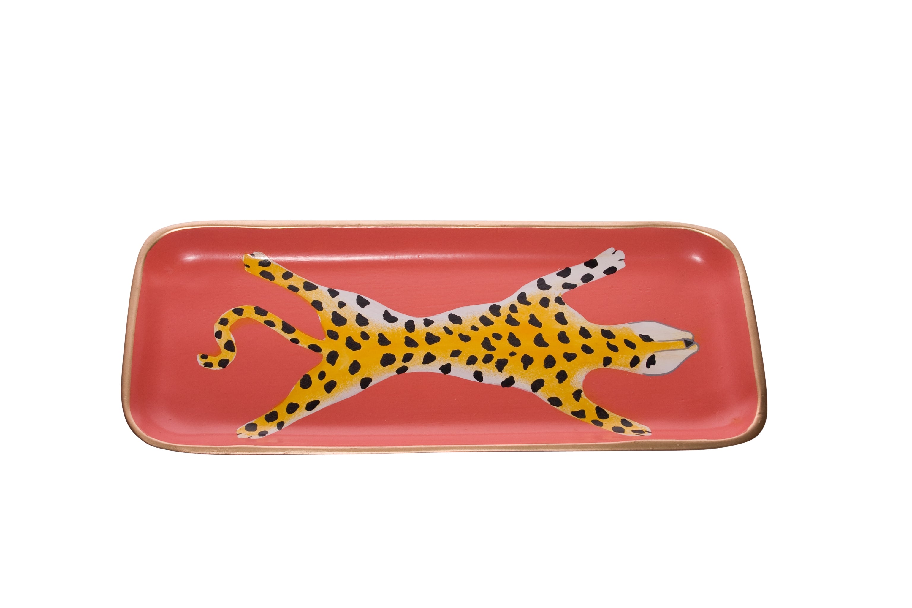 Orange Leopard Tray, Small