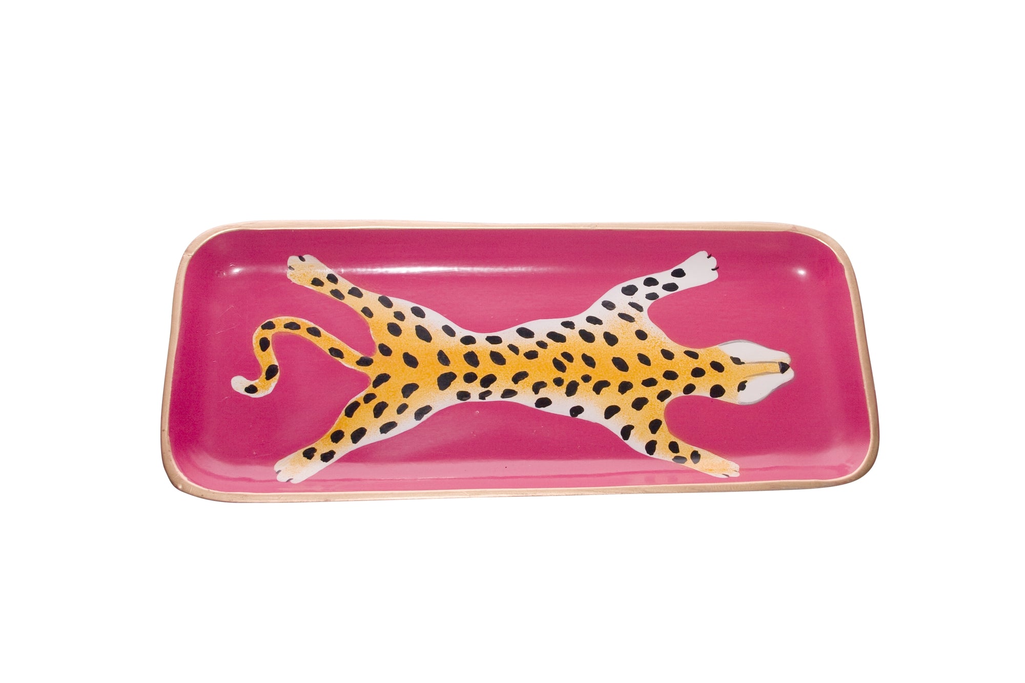 Dana Gibson Pink Leopard Tray, Small