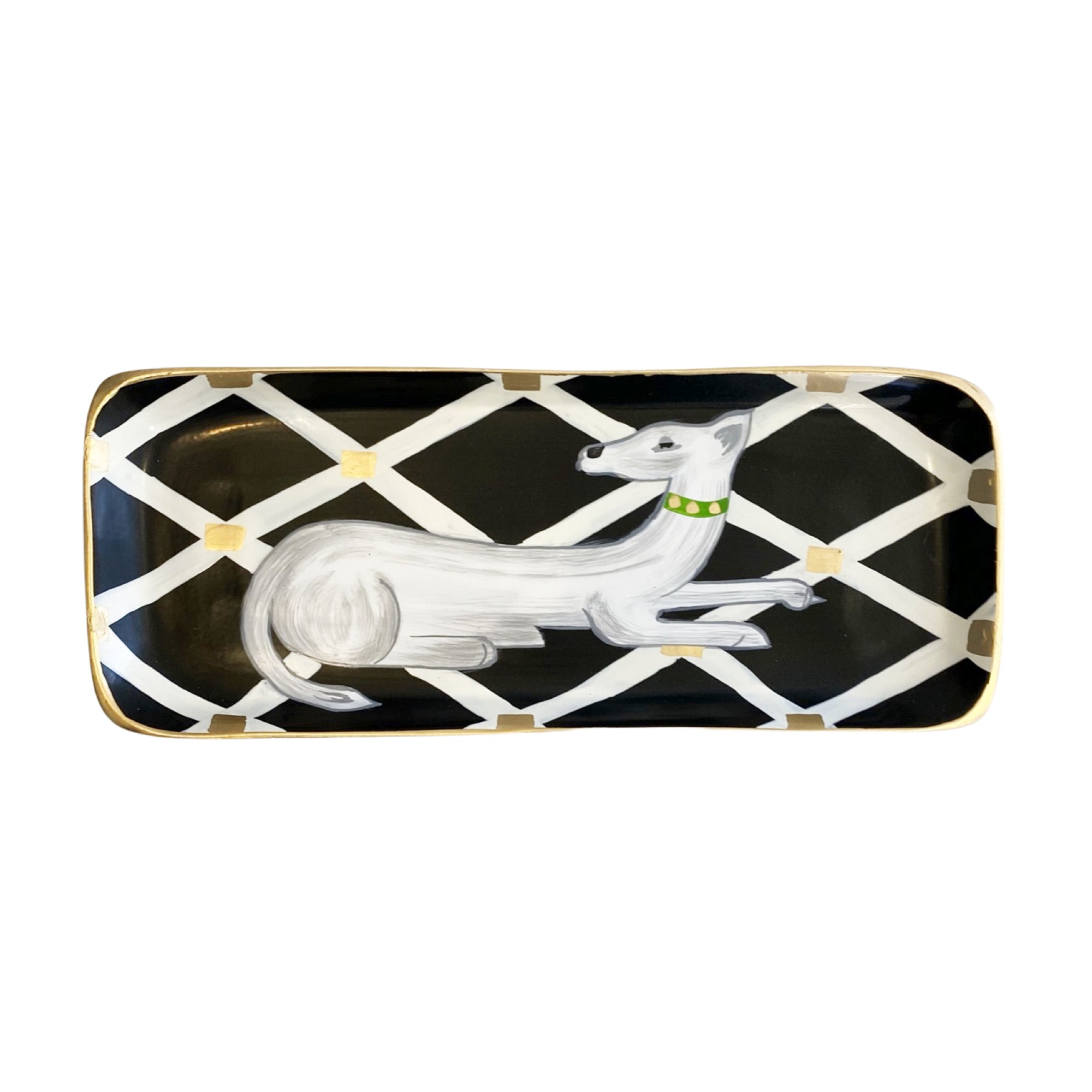 Dana Gibson Whippet Tray in Black