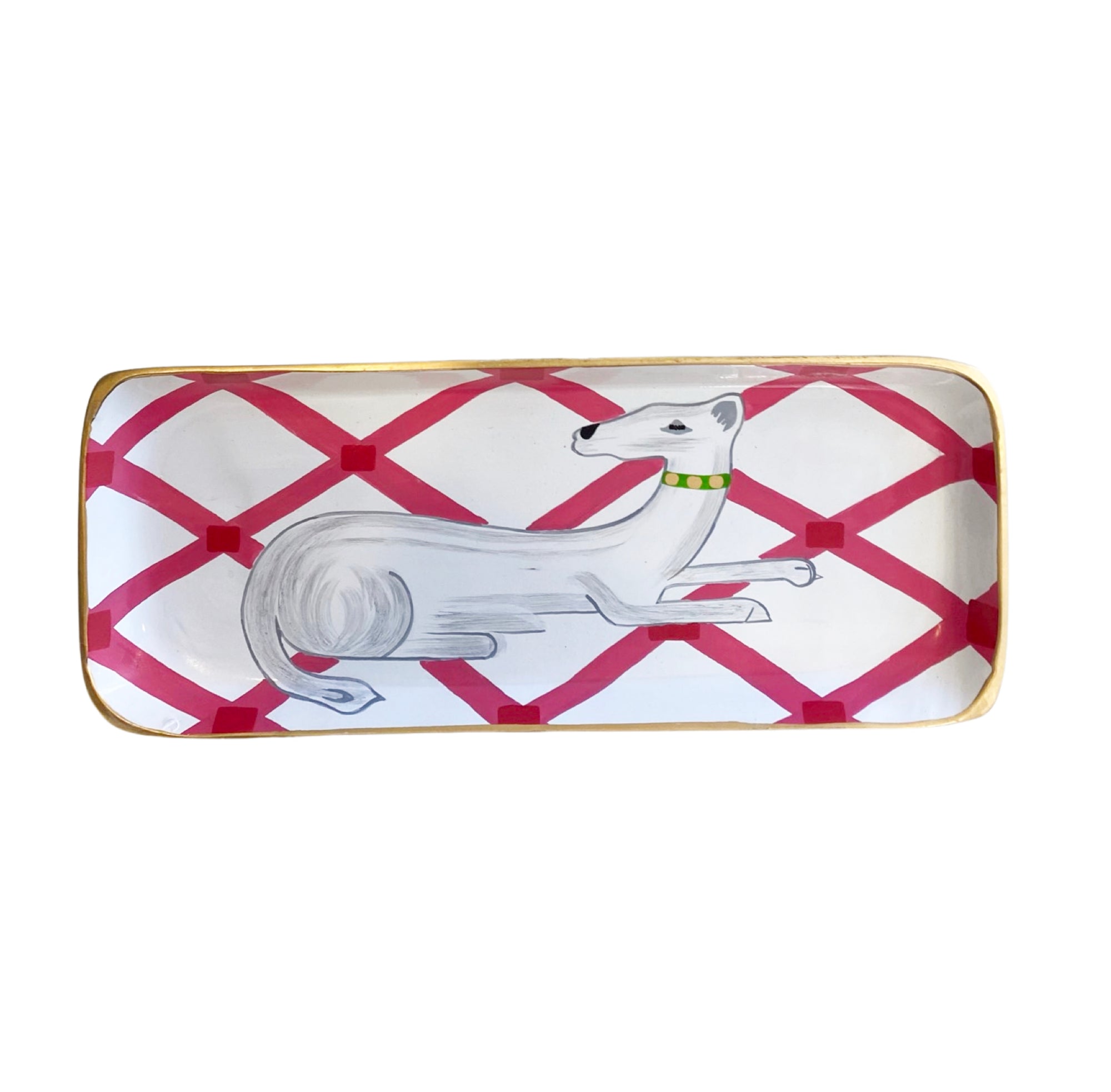 Dana Gibson Whippet Tray in Pink