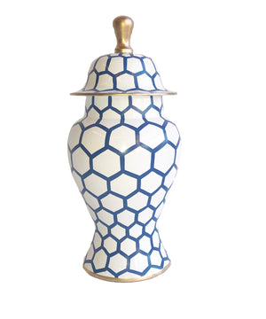 Dana Gibson Blue Mesh Ginger Jar, Small