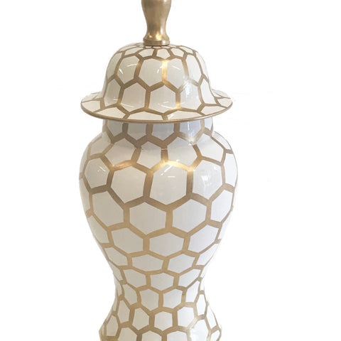 Dana Gibson Gold Mesh Ginger Jar