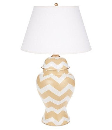 Taupe Bargello Ginger Jar Lamp