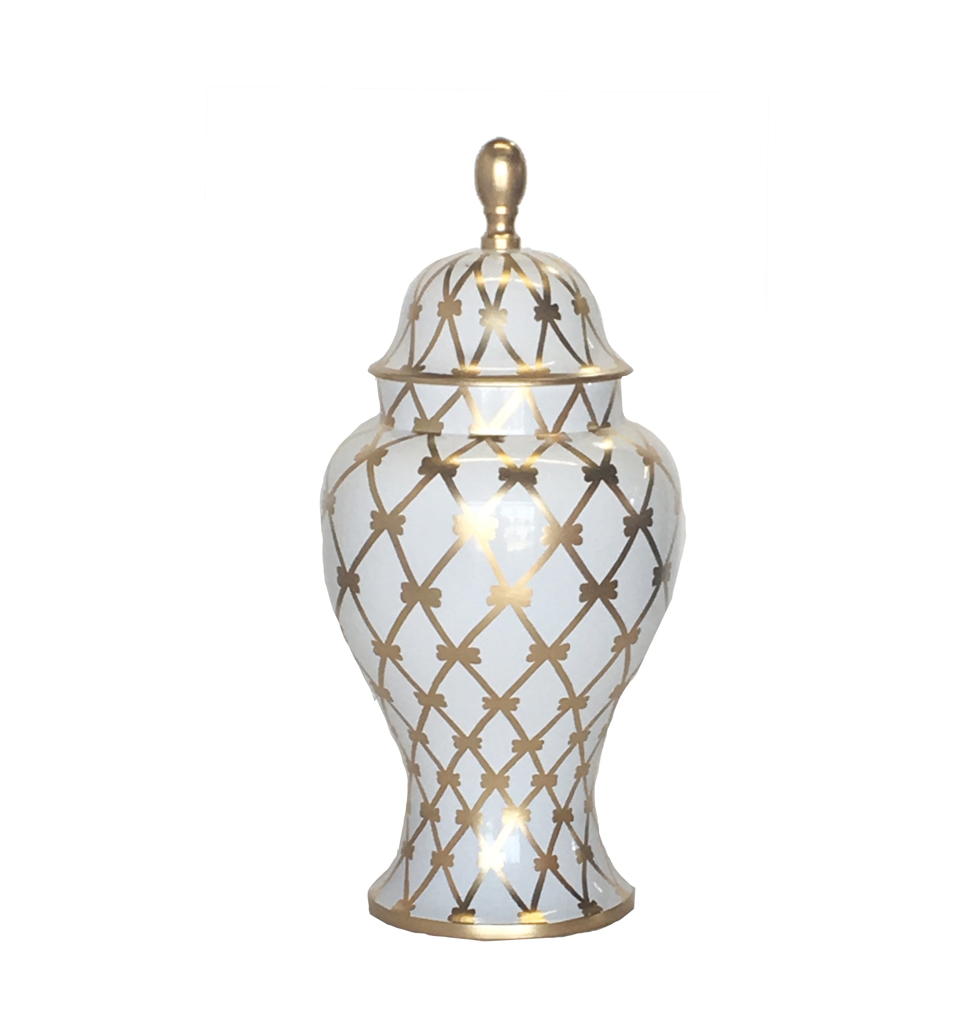 Dana Gibson Gold French Twist Ginger Jar, Medium