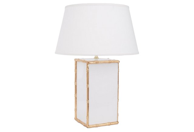 White bamboo lamp shade sales