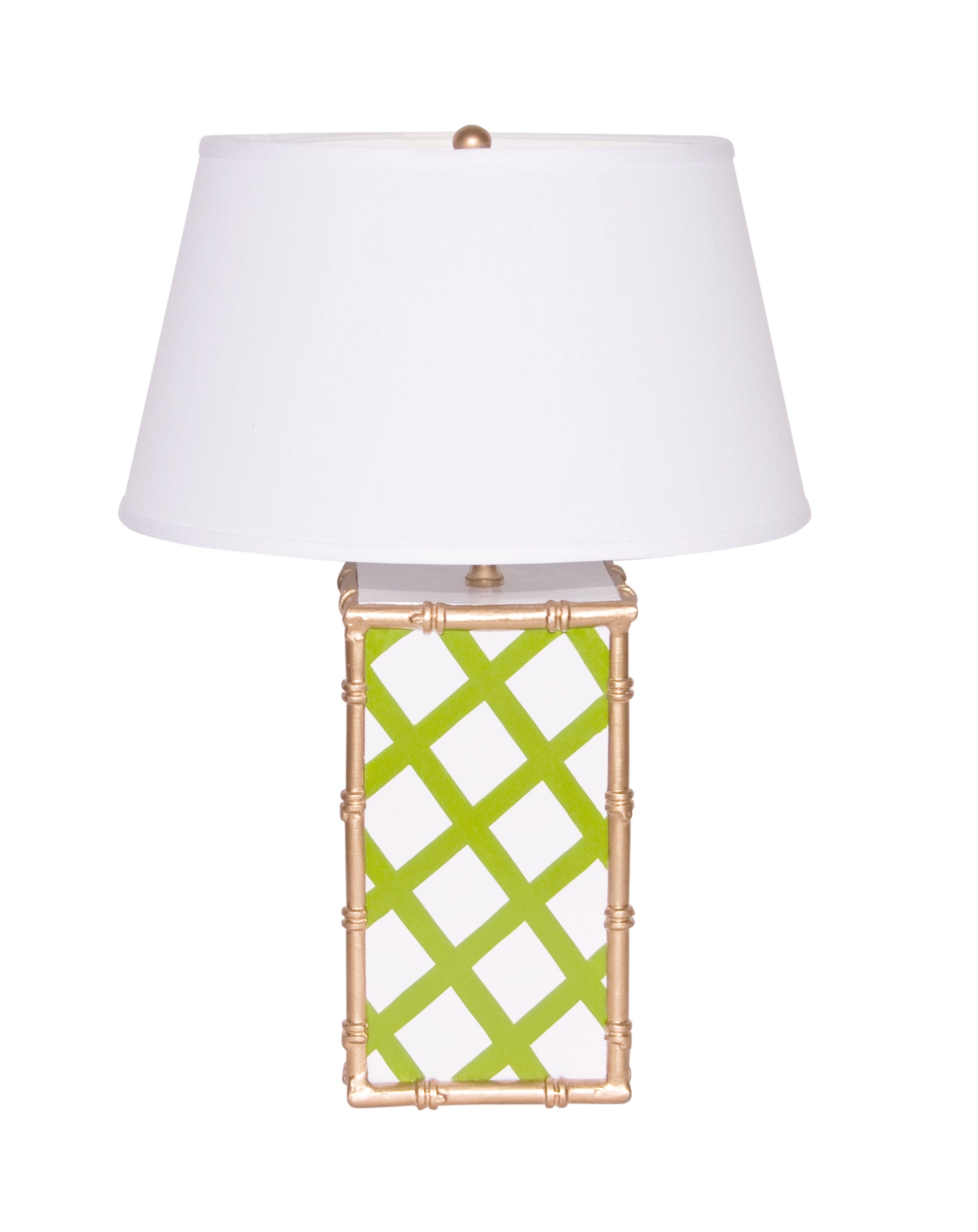 Dana Gibson Bamboo Lamp in Green Lattice