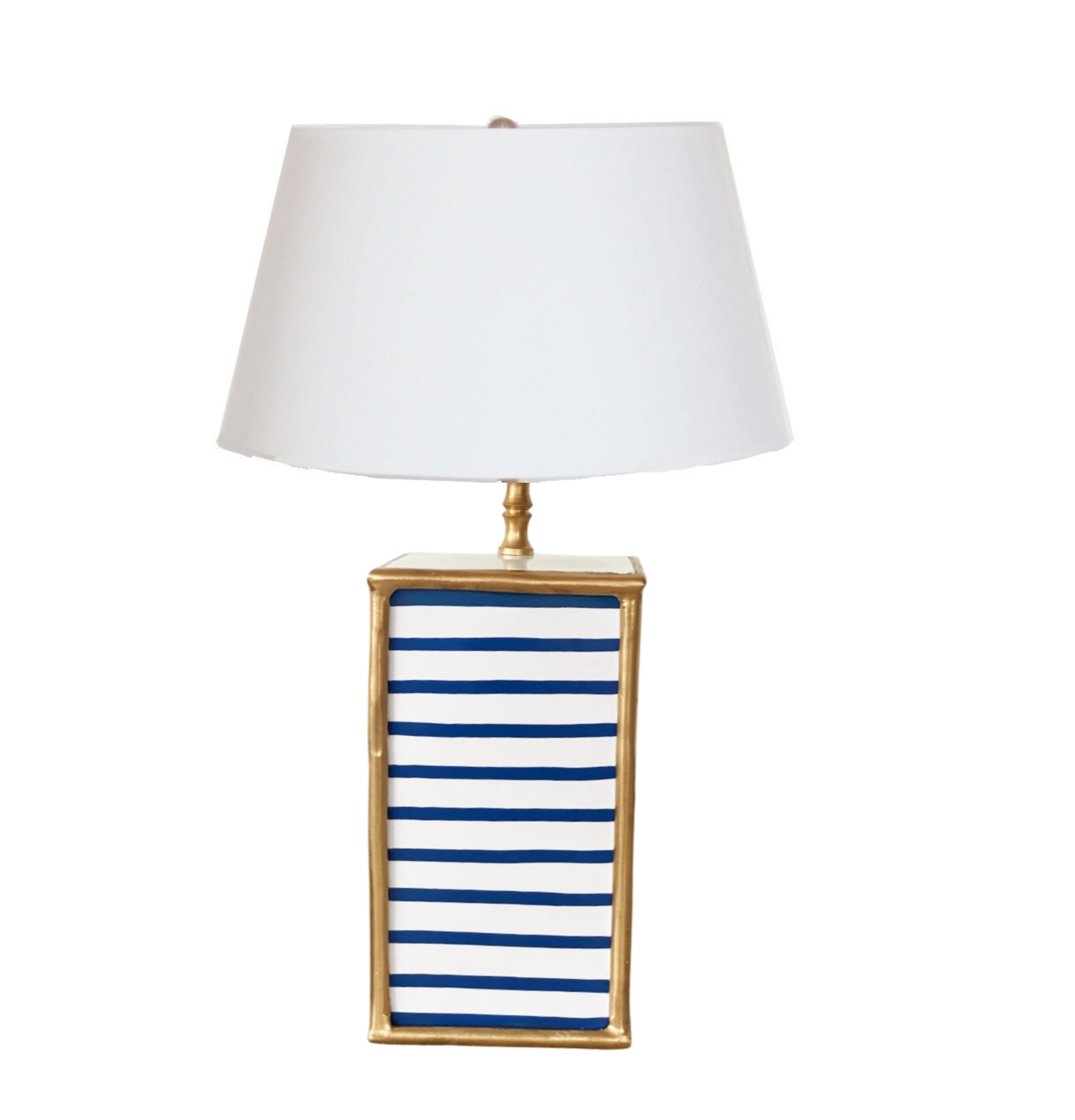 Bamboo in Navy Stripe Lamp by Dana Gibson
