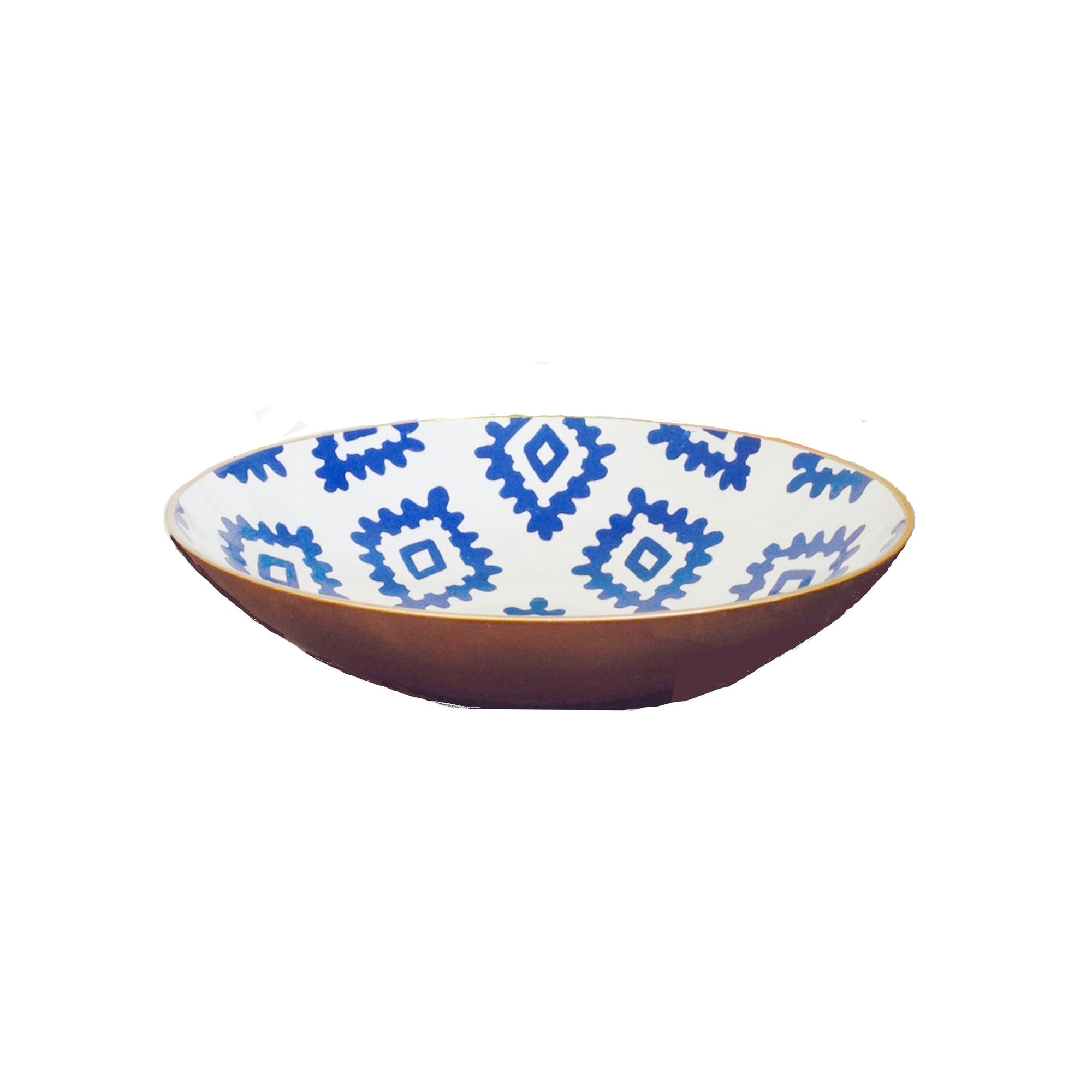 Dana Gibson Navy Block Print Bowl, Medium