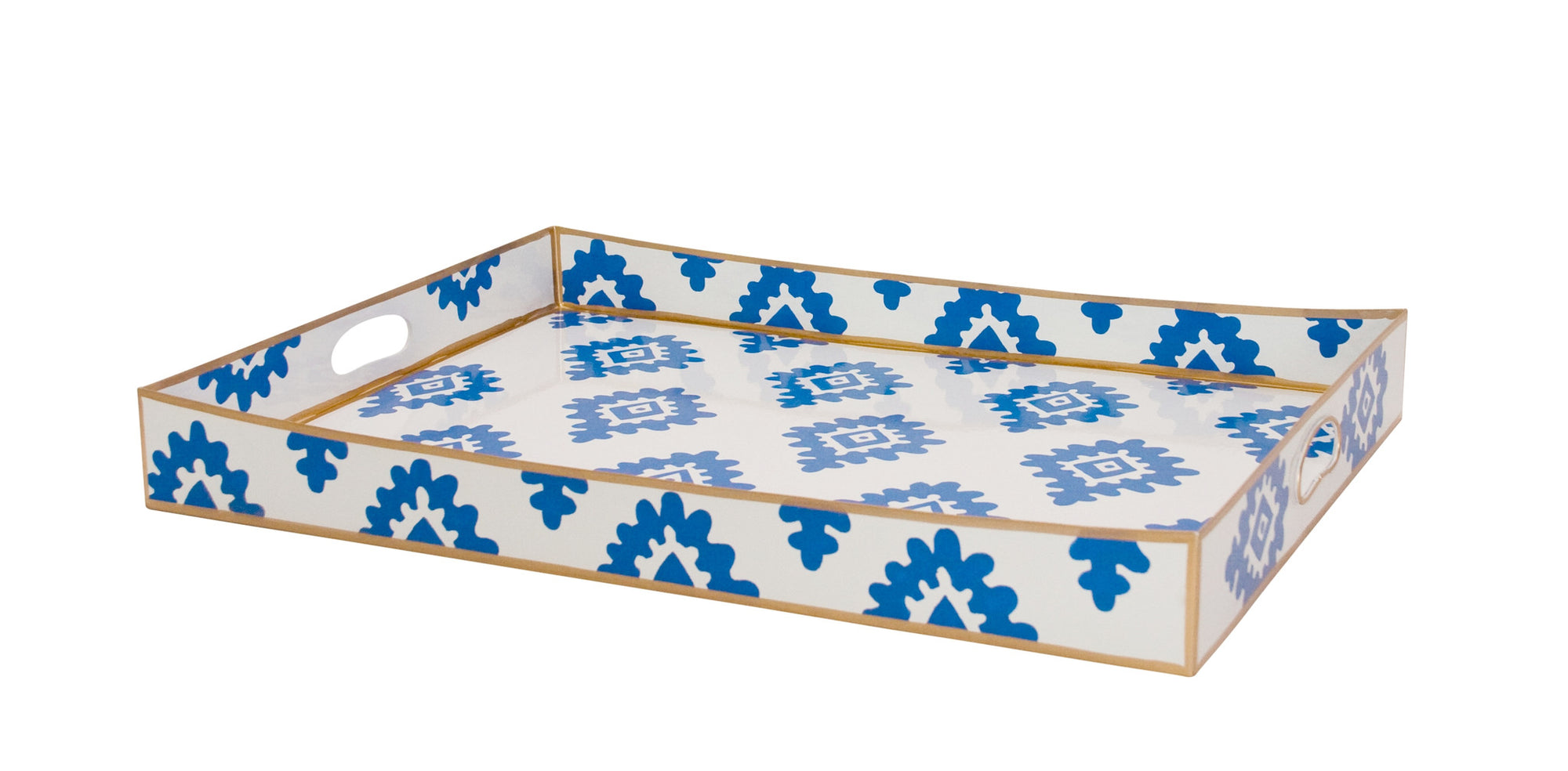 Rectangle Serving Tray in Navy Block Print