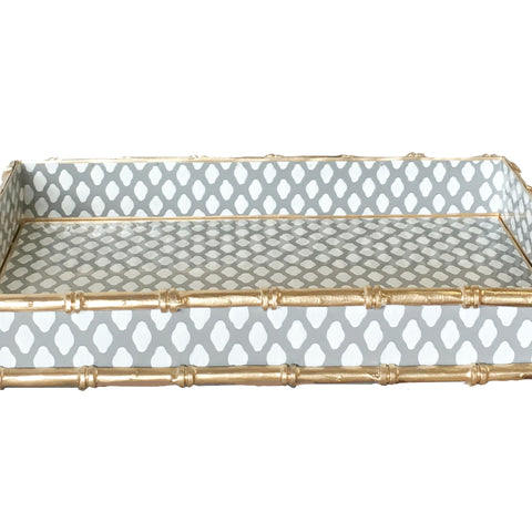 Dana Gibson Bamboo Bar Tray in Grey Parsi