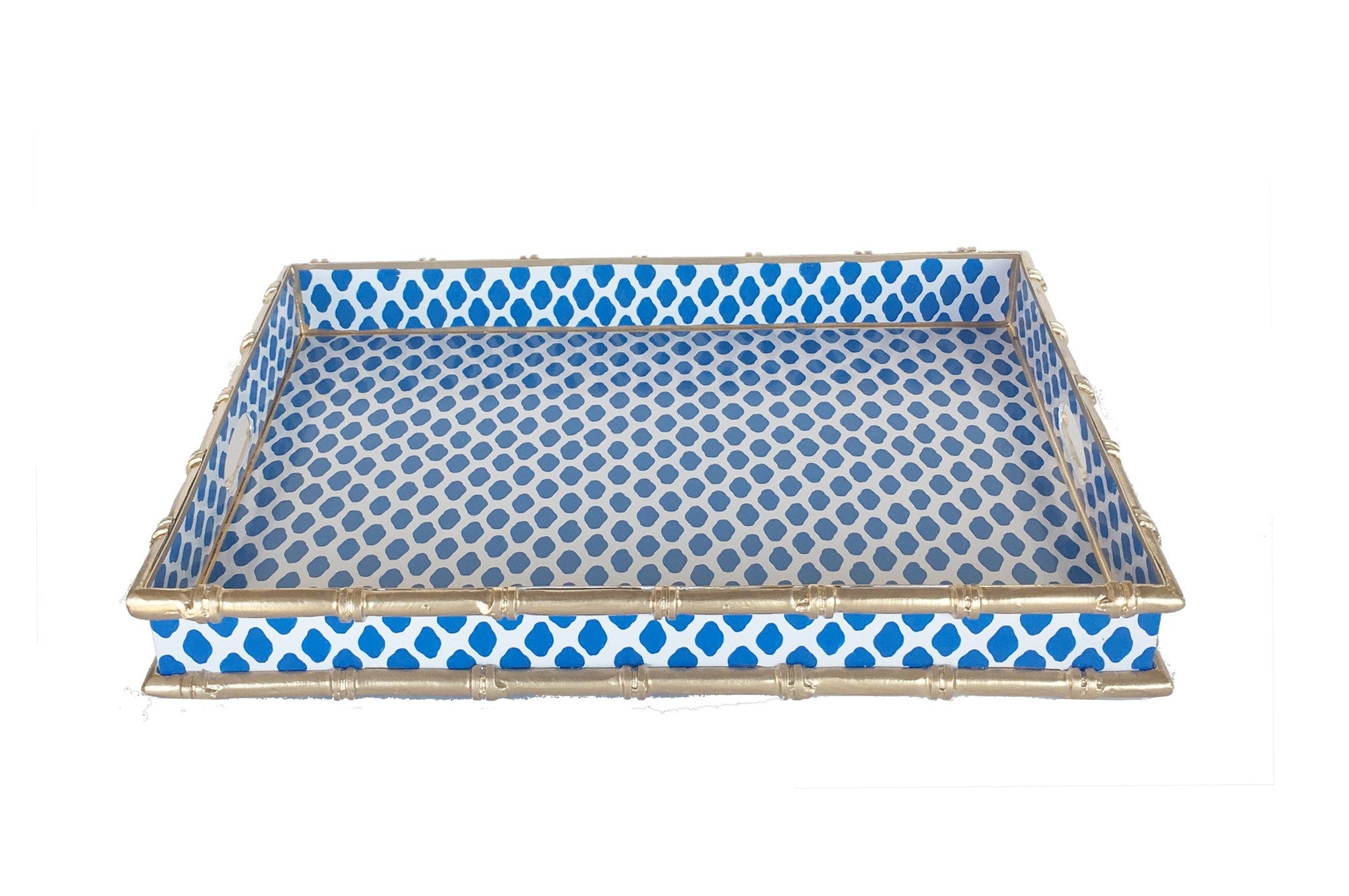 Dana Gibson Bamboo Tray in Navy Parsi Serving Tray