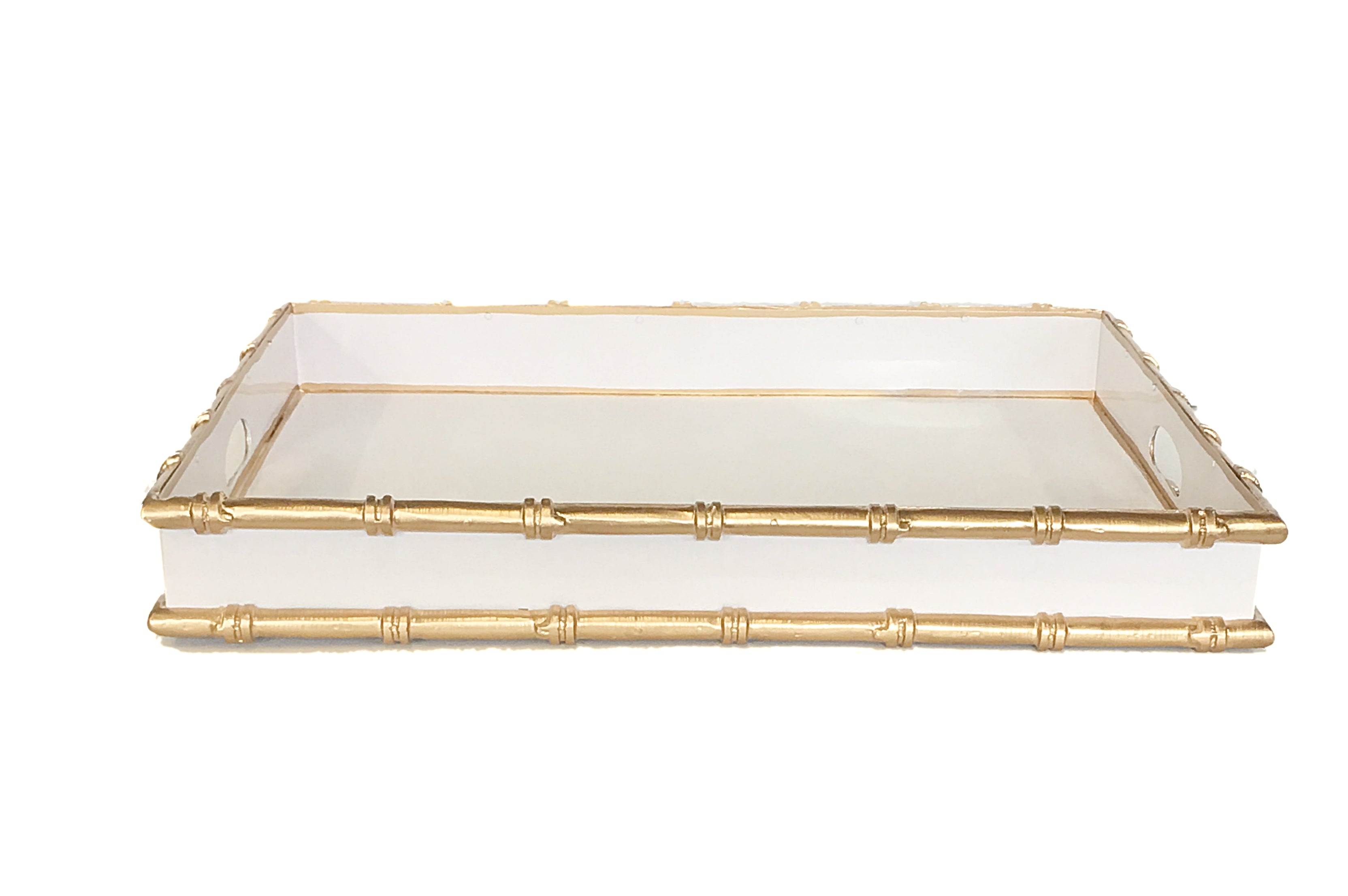 Dana Gibson Bamboo in White Serving Tray