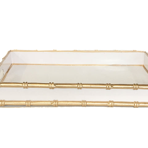 Dana Gibson Bamboo in White Serving Tray