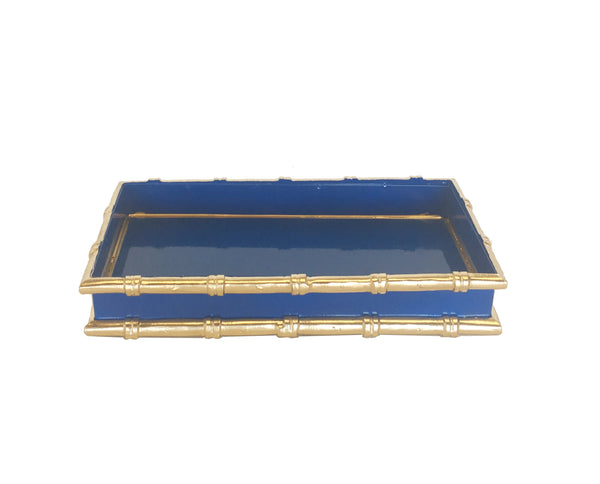 Bamboo in Navy Letter Tray by Dana Gibson