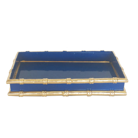 Bamboo in Navy Letter Tray by Dana Gibson