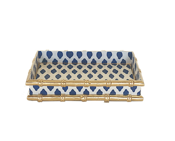 Dana Gibson Bamboo in Navy Parsi Letter Tray