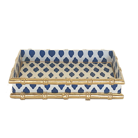 Dana Gibson Bamboo in Navy Parsi Letter Tray
