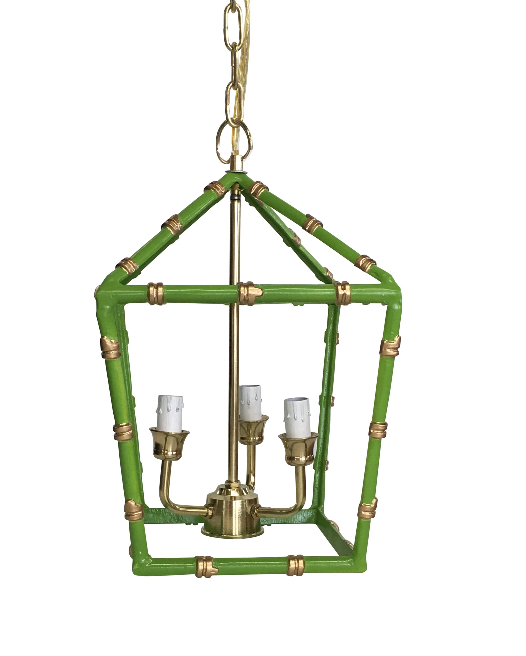 Dana Gibson Bamboo Lantern in Green, Small