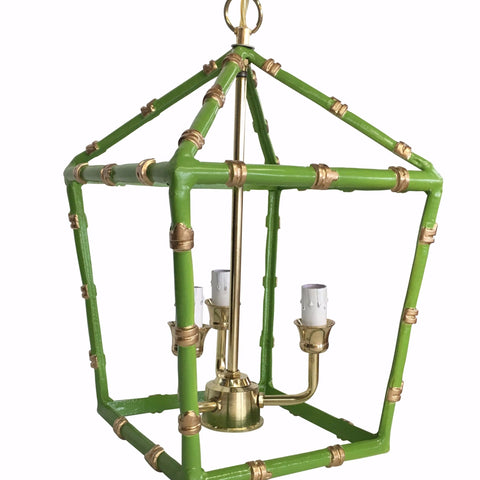 Dana Gibson Bamboo Lantern in Green