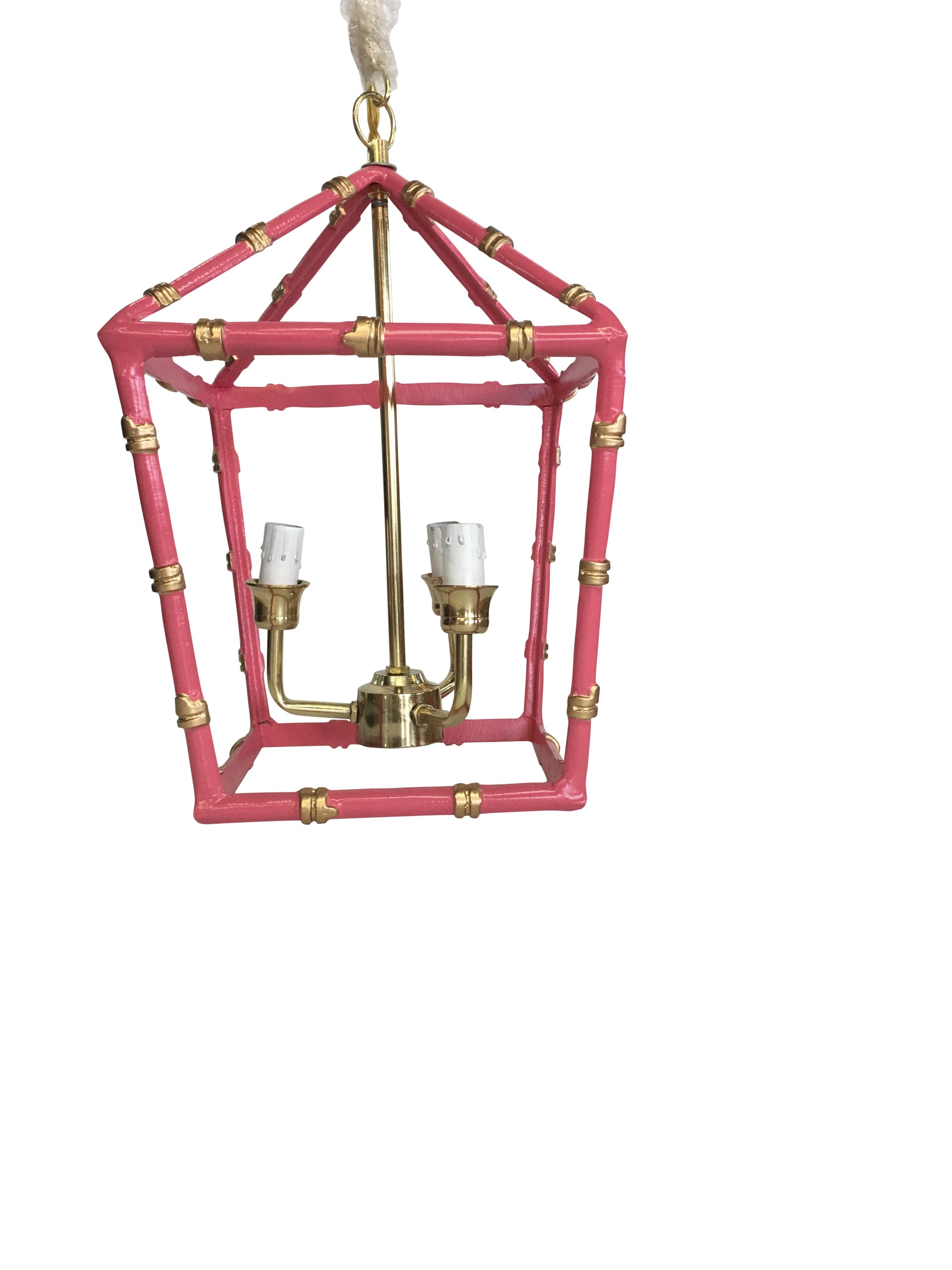 Dana Gibson Bamboo Lantern in Pink, Small