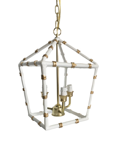 Dana Gibson Bamboo Lantern in White