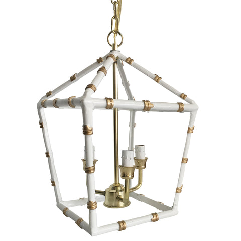 Dana Gibson Bamboo Lantern in White