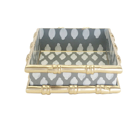 Dana Gibson Bamboo in Parsi Grey Square Tray
