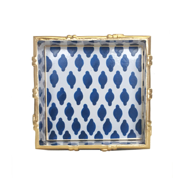 Dana Gibson Bamboo in Parsi Navy Square Tray