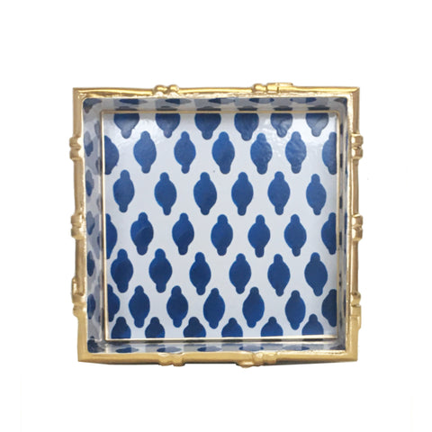 Dana Gibson Bamboo in Parsi Navy Square Tray