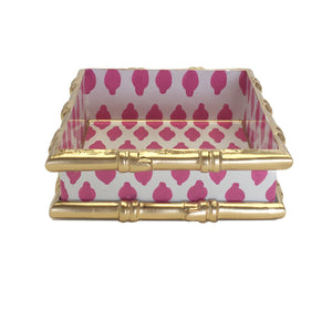 Dana Gibson Bamboo in Parsi Pink Square Tray