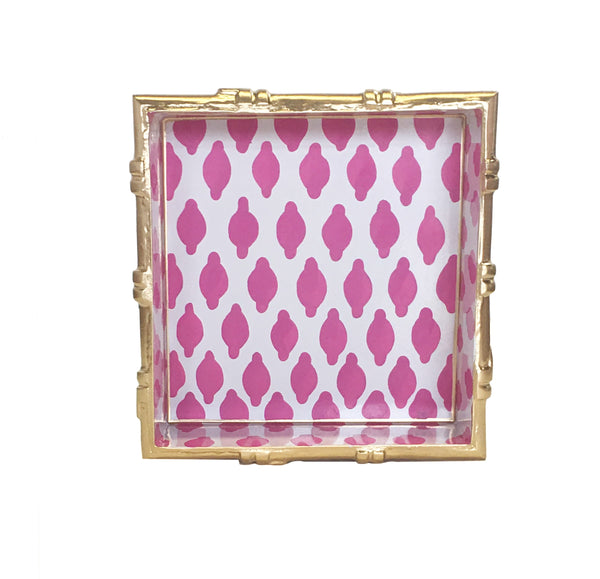 Dana Gibson Bamboo in Parsi Pink Square Tray