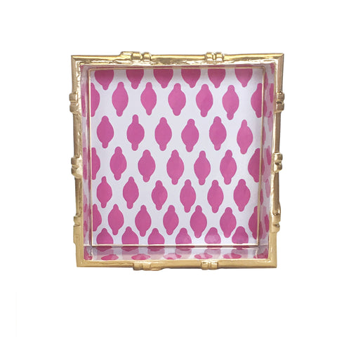 Dana Gibson Bamboo in Parsi Pink Square Tray
