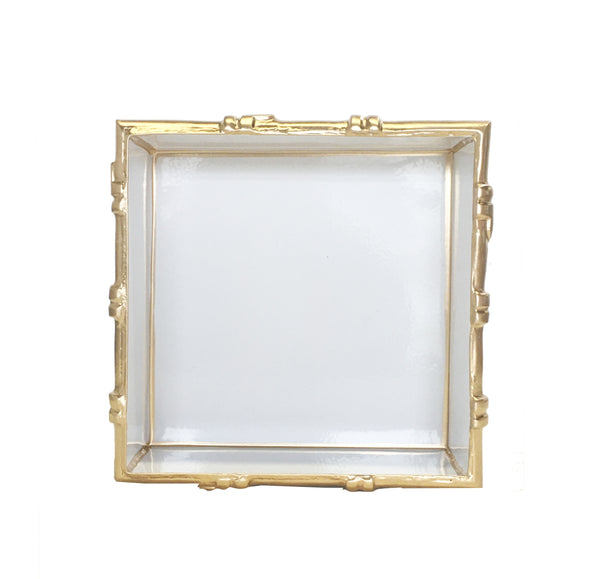 Dana Gibson Bamboo in White Square Tray