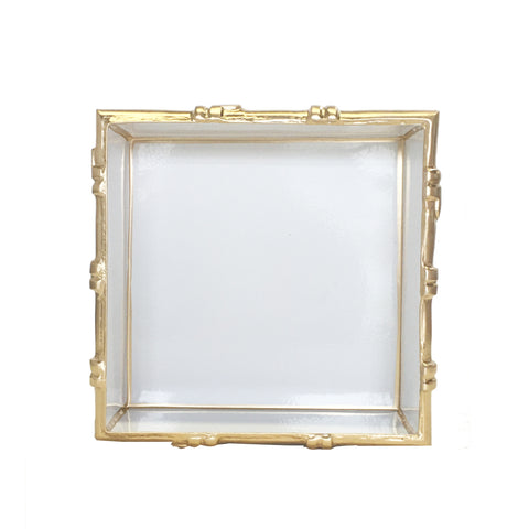 Dana Gibson Bamboo in White Square Tray