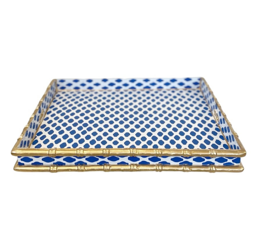 Dana Gibson Cocktail Table, Bamboo in Parsi Navy 2Q