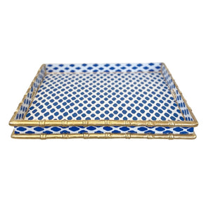Dana Gibson Cocktail Table, Bamboo in Parsi Navy 2Q